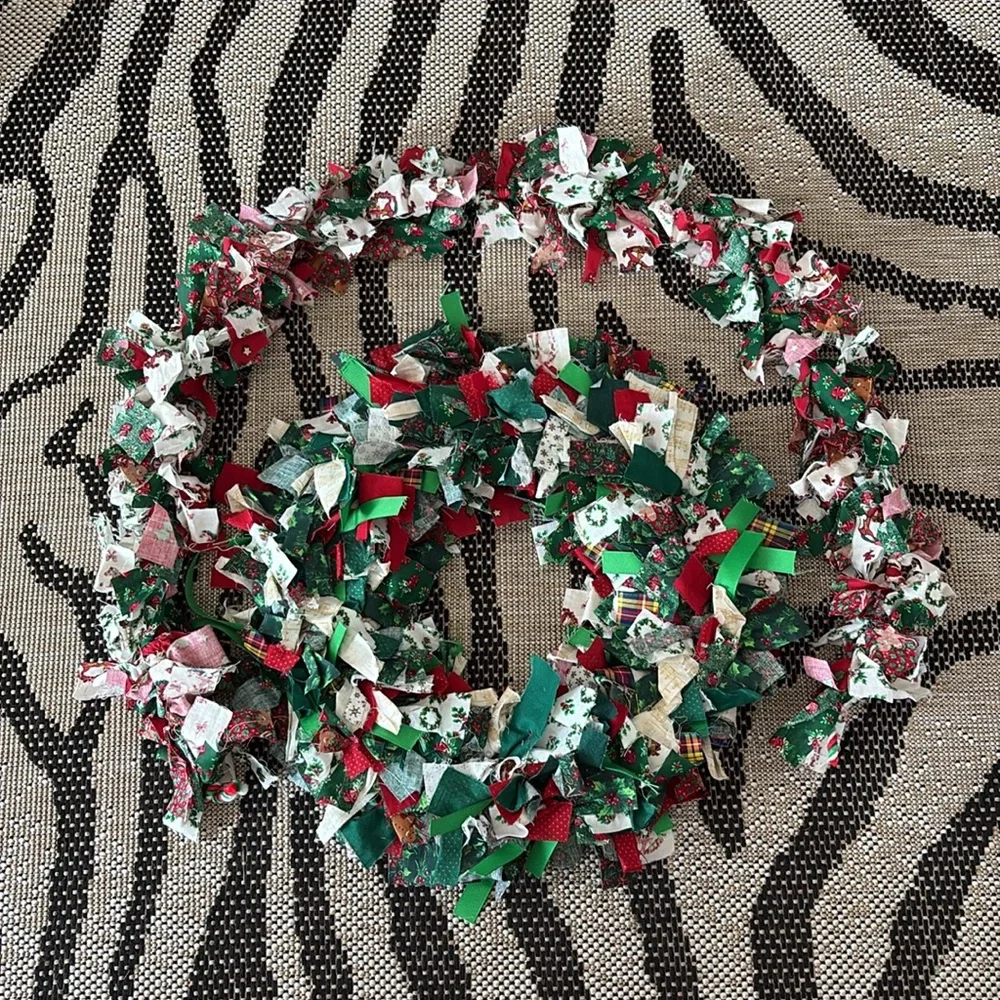 Artisan Handmade Fabric Wreath And Garland